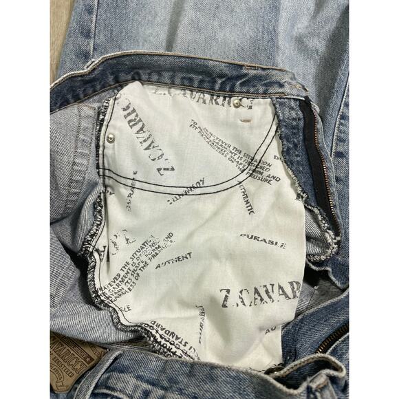 Vintage Z Cavaricci USA Made 100% Cotton Jeans Size 33 Light Wash Distressed - Picture 8 of 15